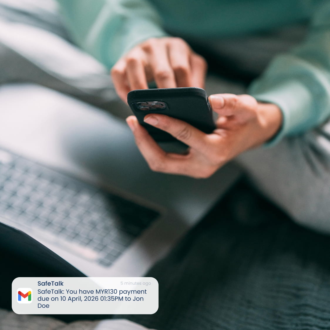 Encrypted in-app messaging interface