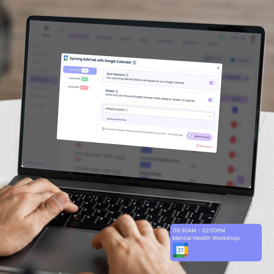 Encrypted in-app messaging interface