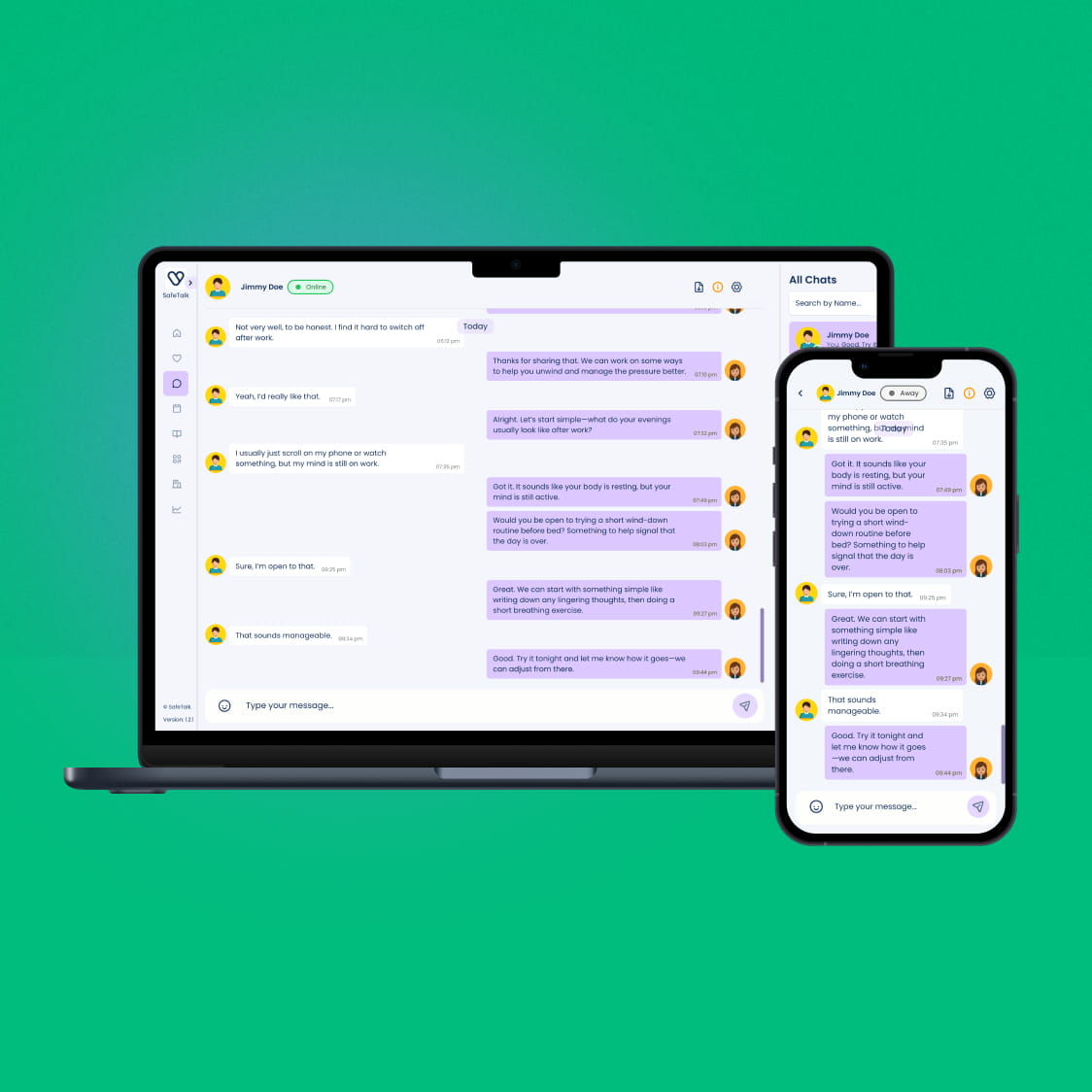 Encrypted in-app messaging interface