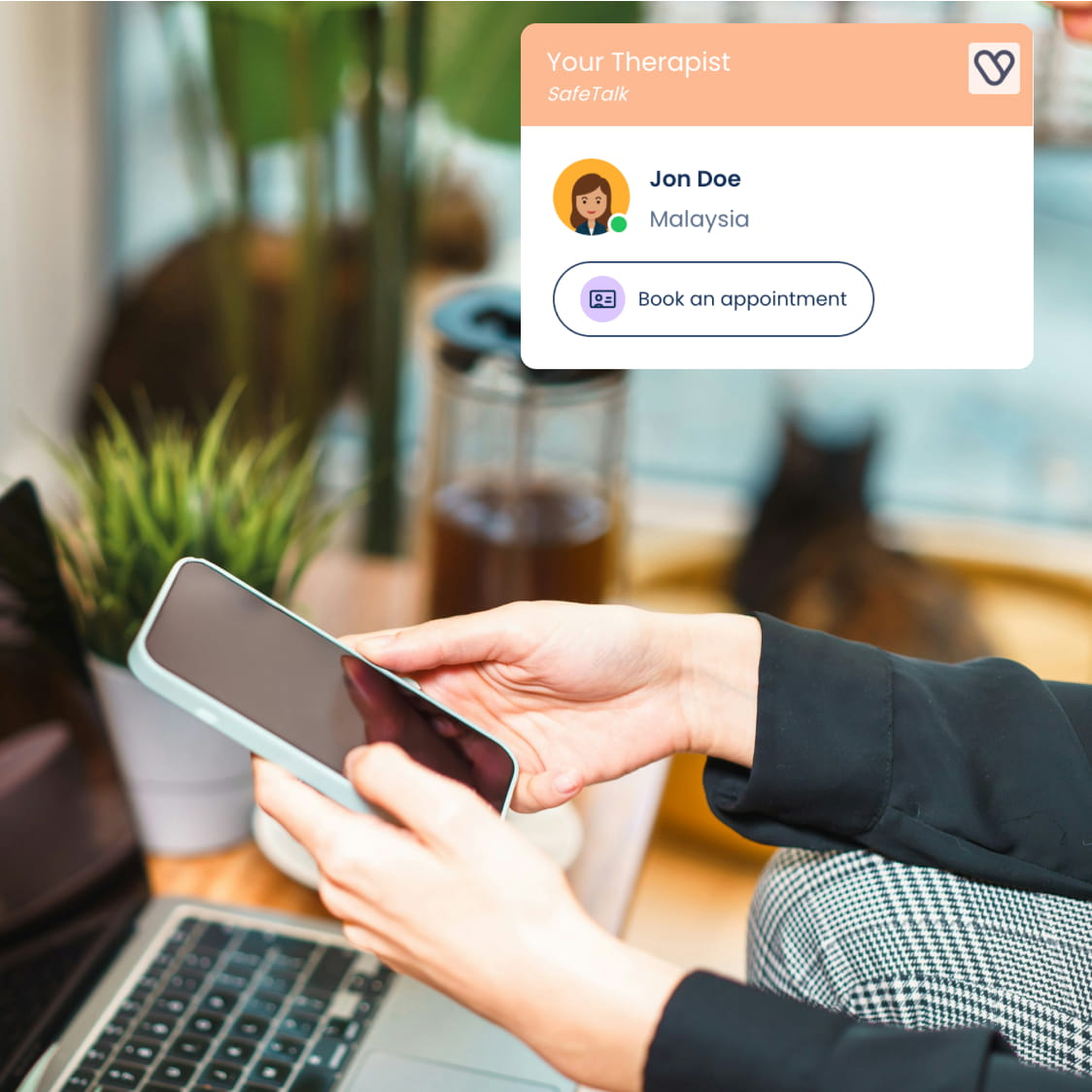 Encrypted in-app messaging interface