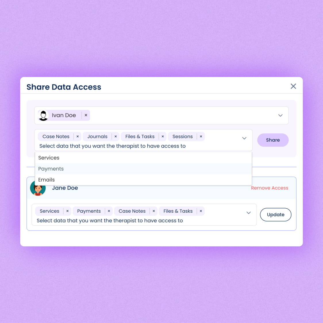 Encrypted in-app messaging interface