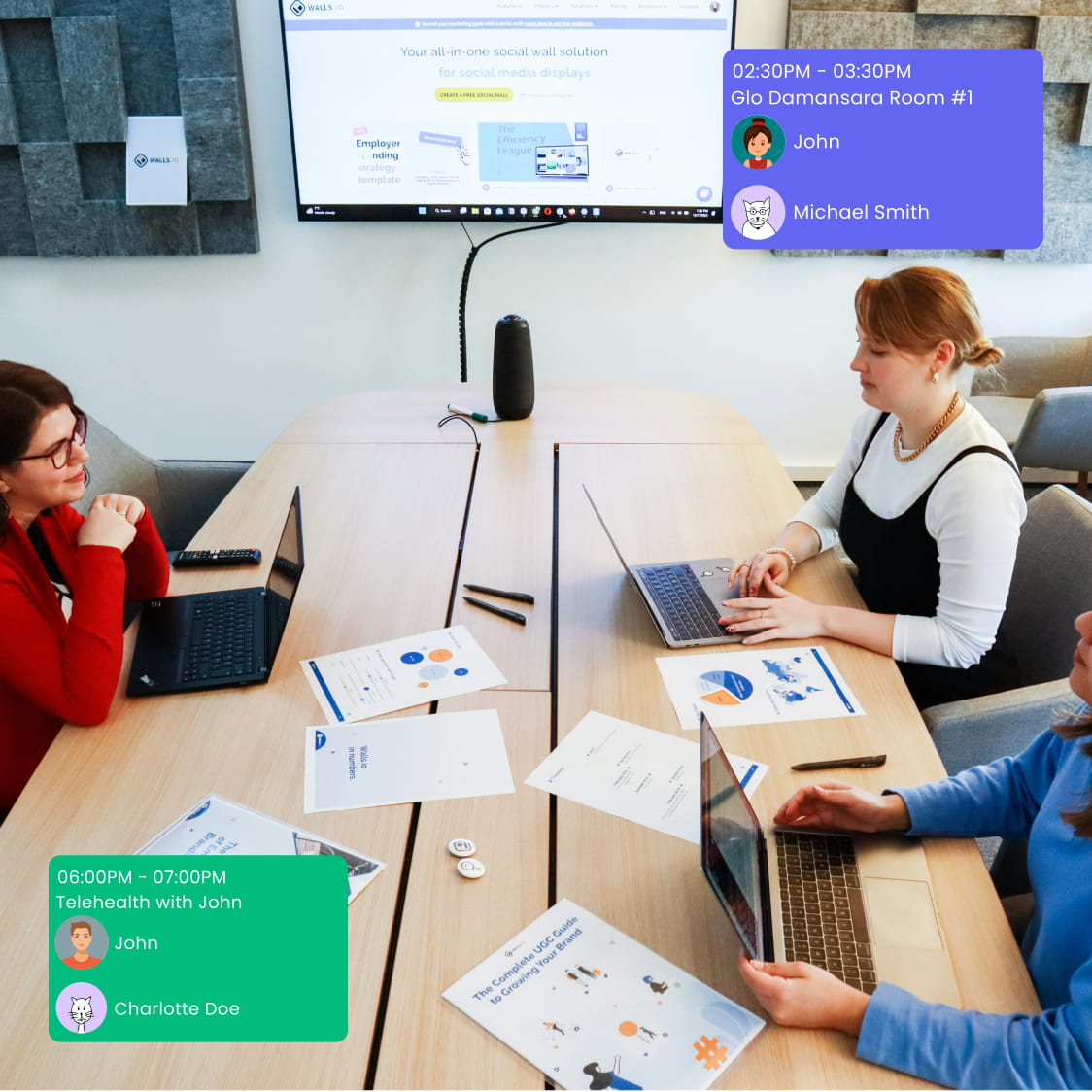 Assigned services and rooms per therapist