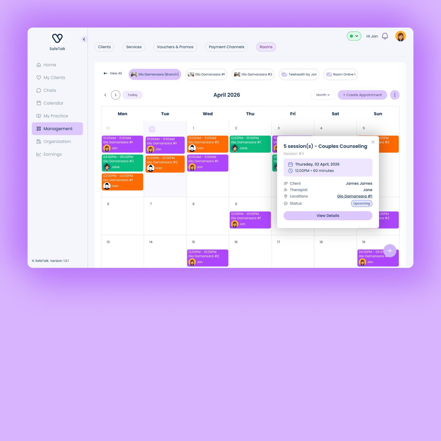 Encrypted in-app messaging interface