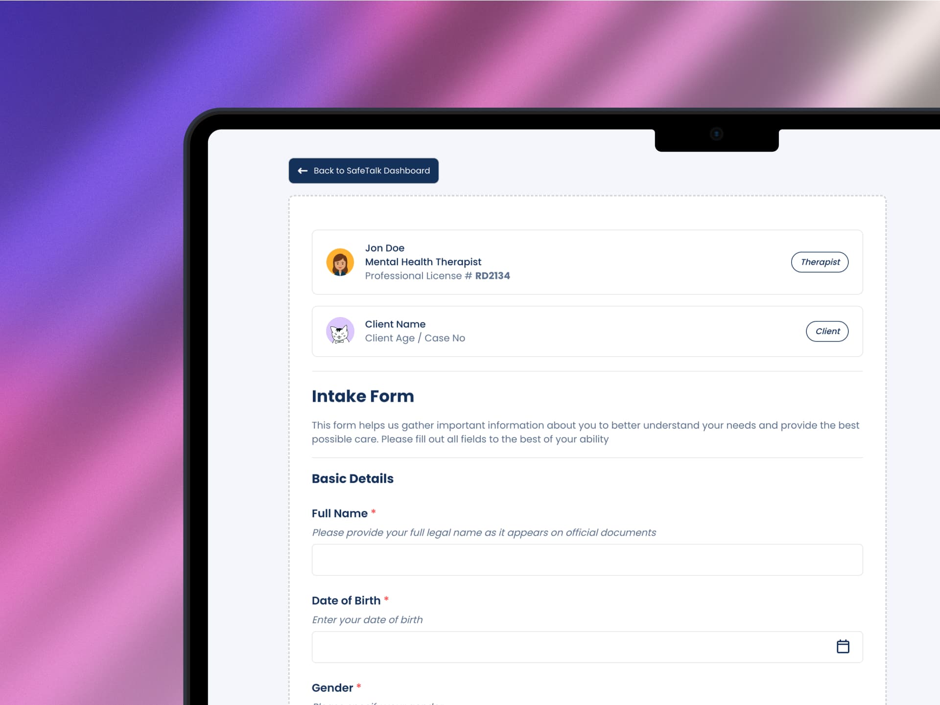 Encrypted in-app messaging interface