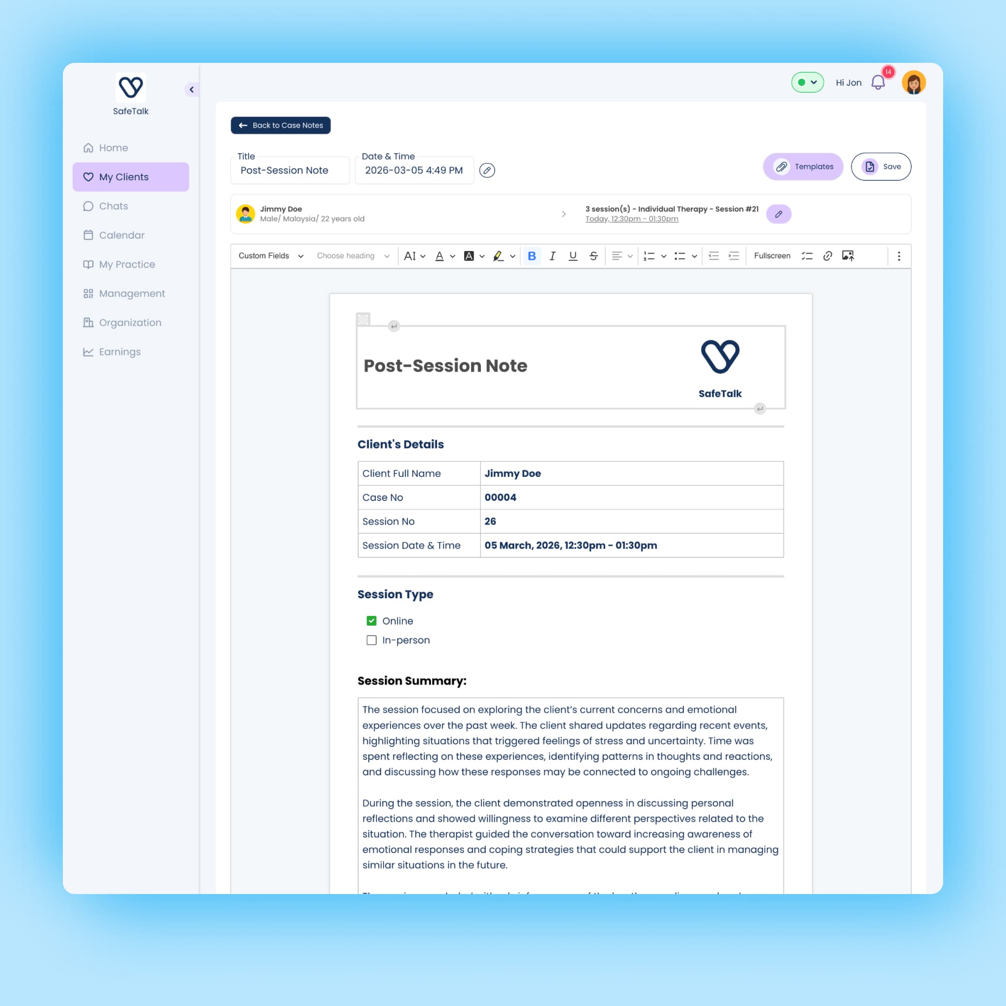 Encrypted in-app messaging interface