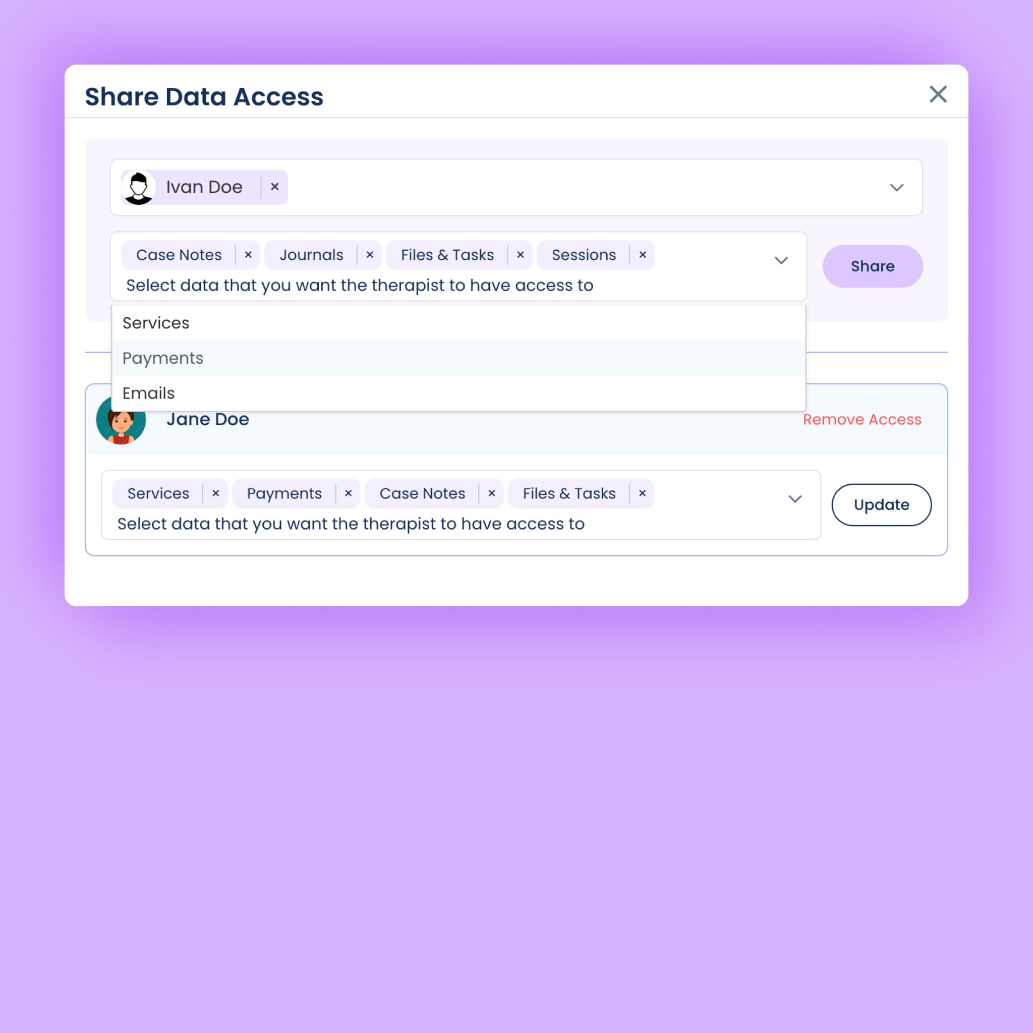 Encrypted in-app messaging interface