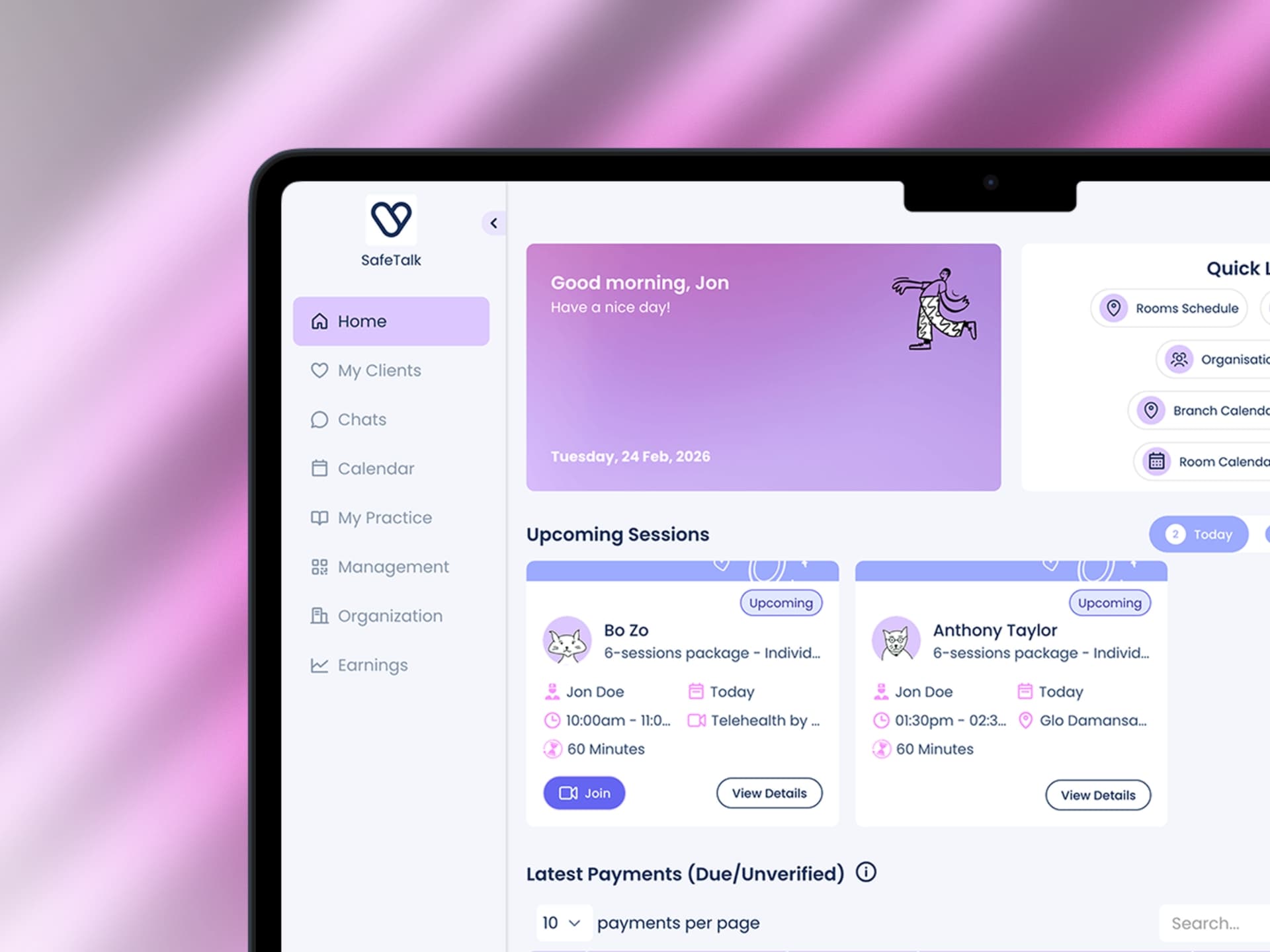 Encrypted in-app messaging interface