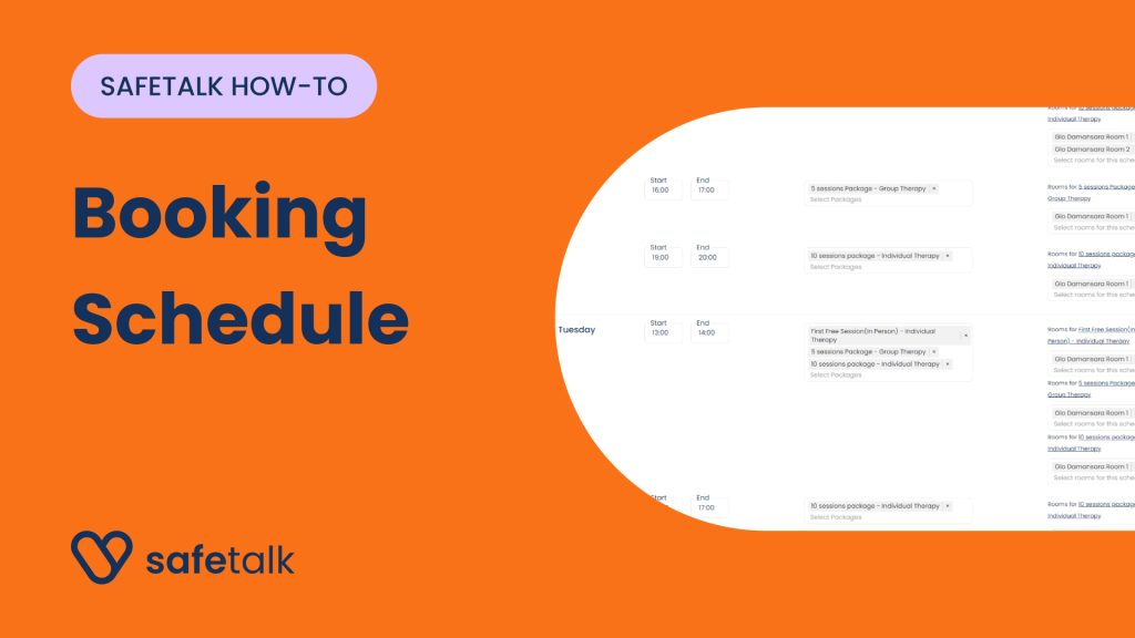 How to setup your Booking Schedule on SafeTalk